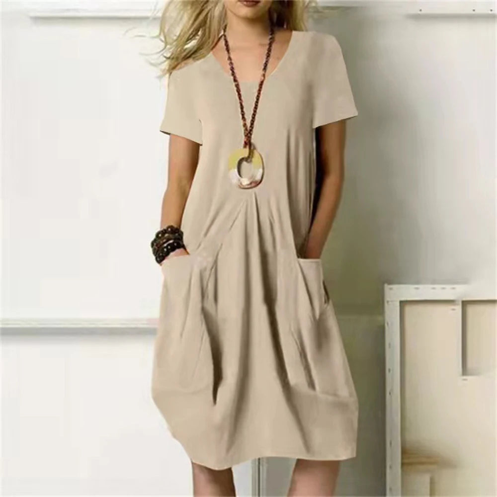 Oversized Linen Pocket Dress