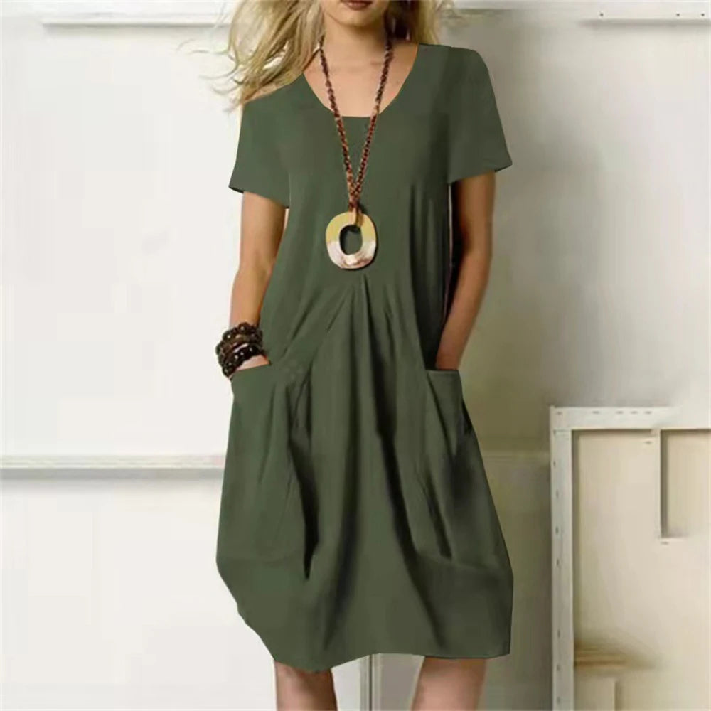 Oversized Linen Pocket Dress